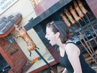 DSC_0126 Jane playing with her food -- Guinea Pig at Fiambre's (Quito, Ecuador) - 27 December 2015