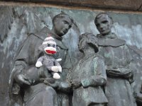 DSC_1226 Sock Monkey at the Monumento a Colón, Barcelona, Catalonia, Spain -- 27 December 2013