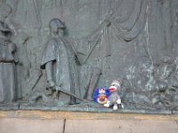 DSC_1228 Sock Monkey at the Monumento a Colón, Barcelona, Catalonia, Spain -- 27 December 2013