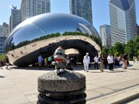 DSC_4300 Sock Monkey viewing the Cloud Gate - AKA 