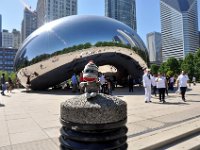 DSC_4302 Sock Monkey viewing the Cloud Gate - AKA 